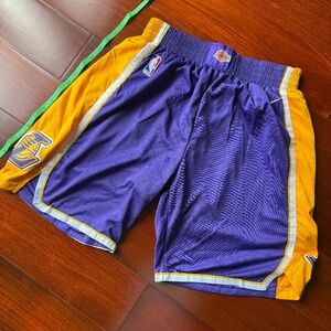 Men's Nike Los Angeles Lakers Basketball Shorts Purple Gold Medium 50